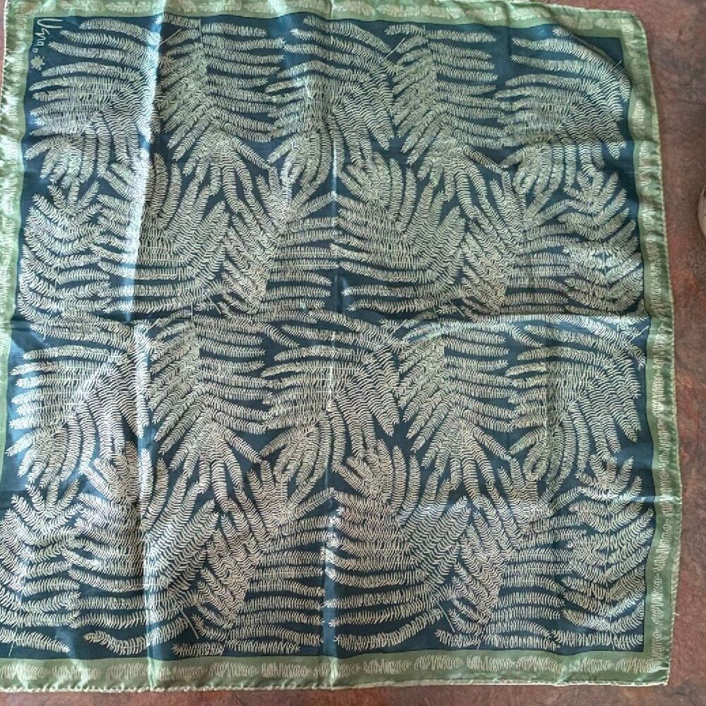 Vern Neumann Fern Square Scarf Green Nature Made in Japan